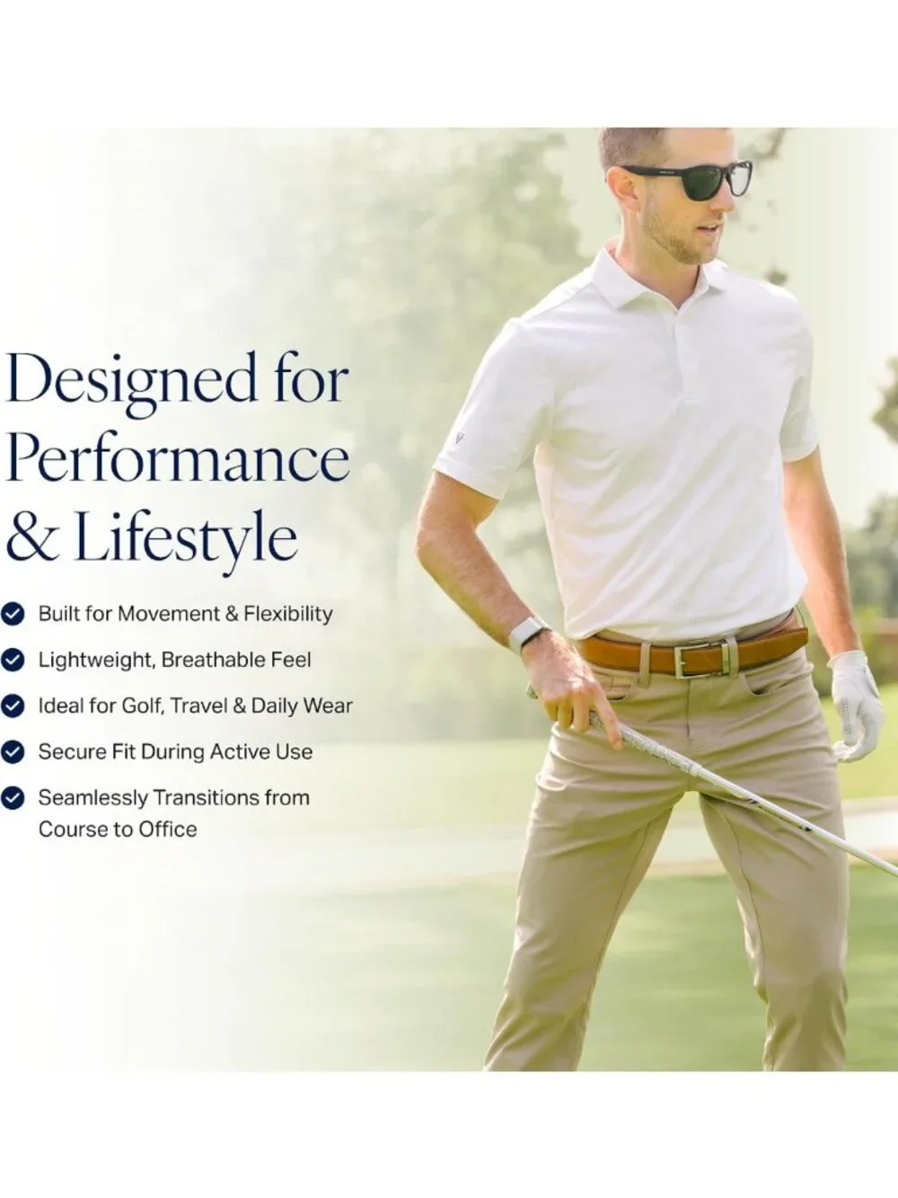 Adjustable Vegan Leather Ratchet Belt – No-Hole Design for Golf, Casual & Dress